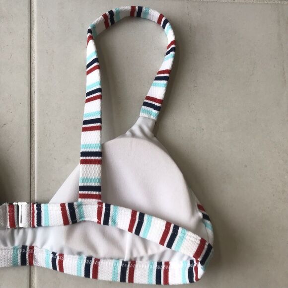 Full Tilt Bikini Swimsuit Multicolor Striped Padded Triangle Cheeky Swim - Picture 5 of 7